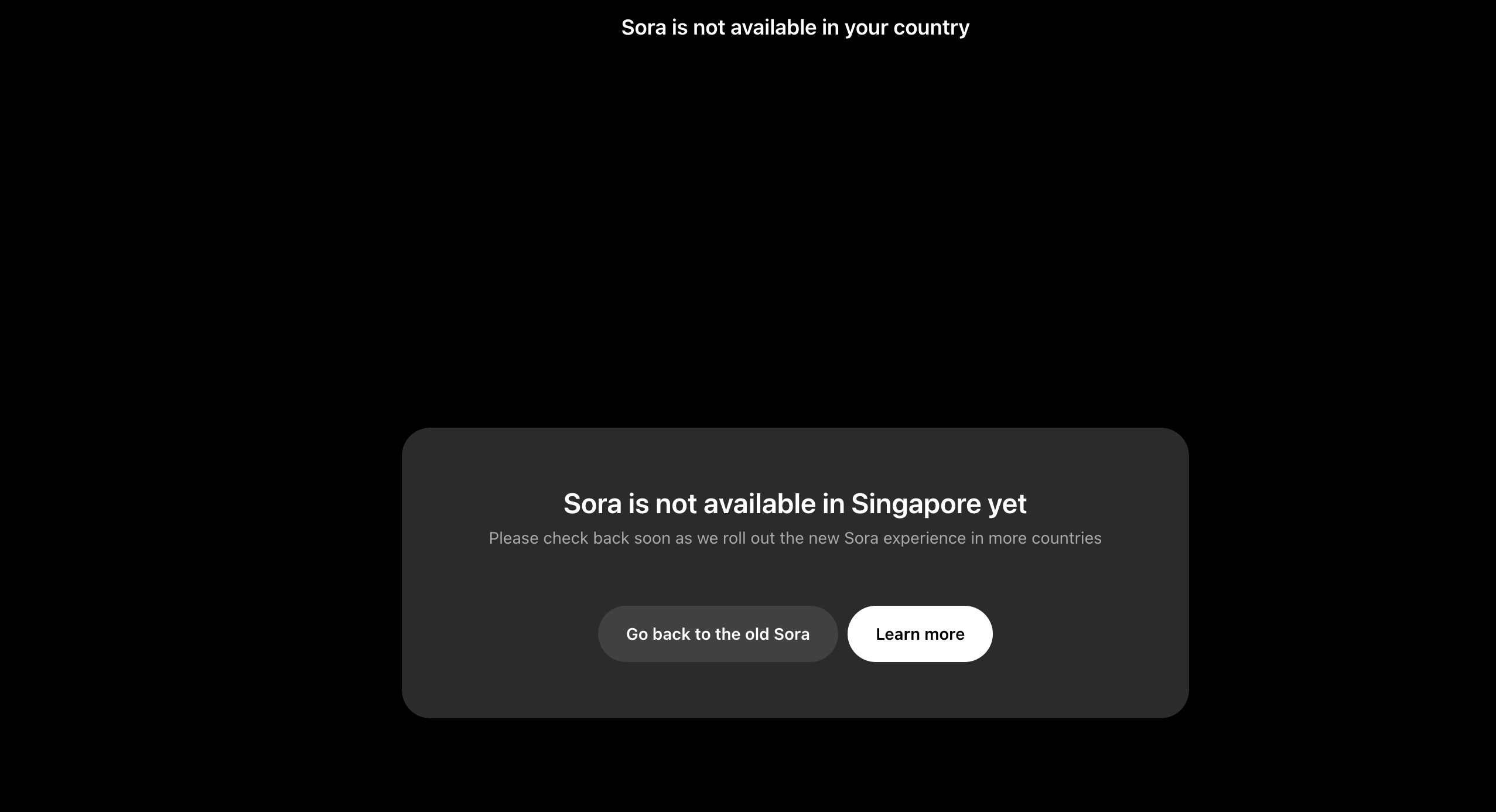 Sora 在你的国家/地区不可用